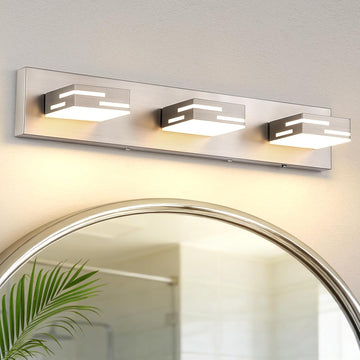 3-Light 5CCT Modern Bathroom Vanity Light Fixtures, 24-Inch 350° Rotatable LED Vanity Lights Over Mirror, Dimmable