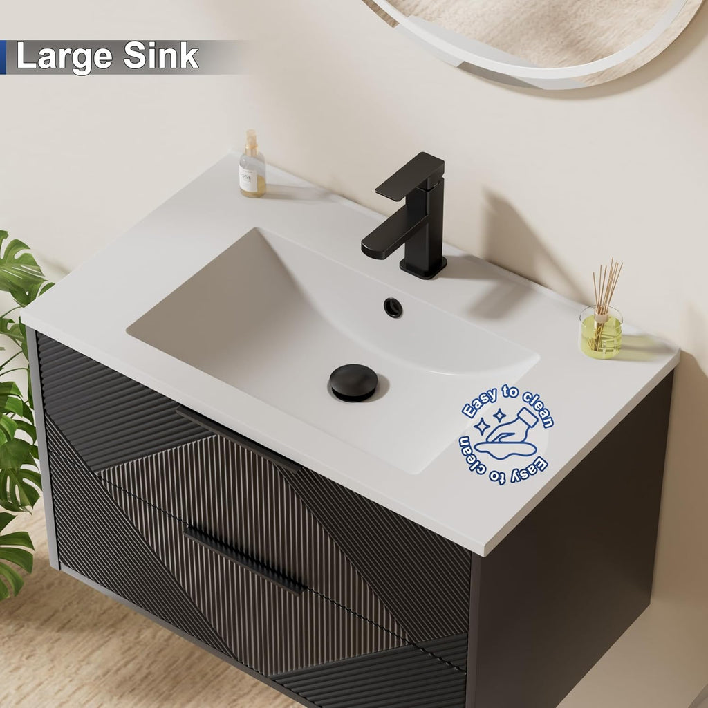30" Floating Bathroom Vanity with Sink Combo