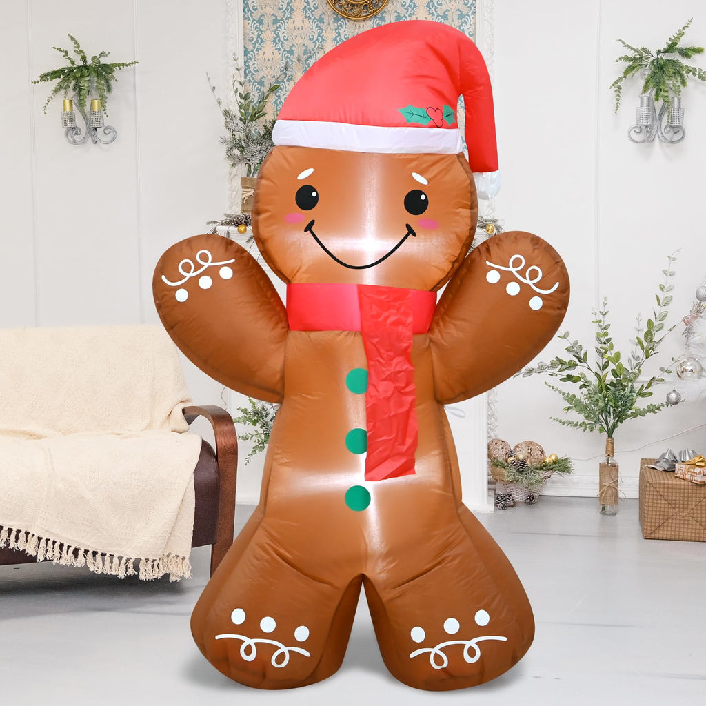 3.5 FT Christmas Inflatables Cute Gingerbread Man Decoration