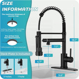 Kitchen Faucet with Pull Down Sprayer - Matte Black Single Handle Commercial Kitchen Faucets
