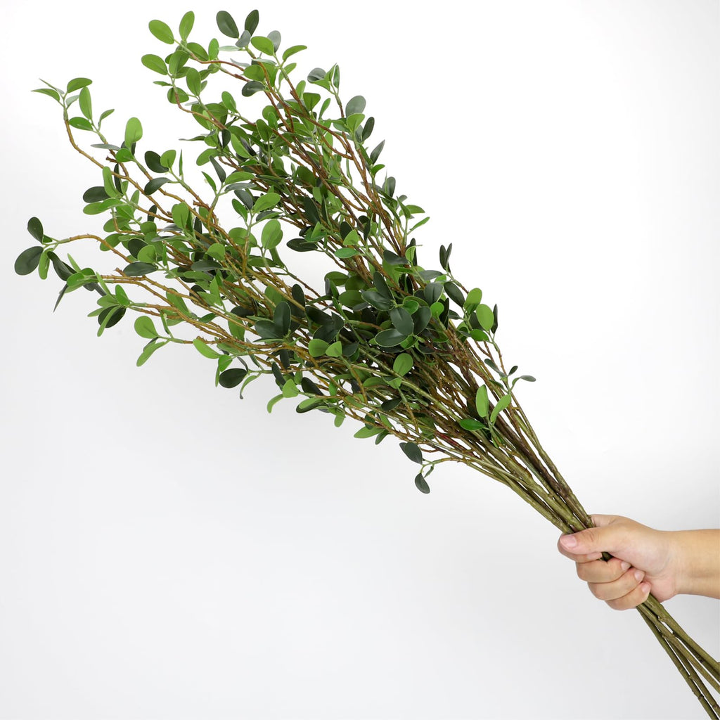 6pcs 43.3inch Greenery Stems Artificial Branches for Vases Olive, Spring Green Long Stem Fake Plants Indoor Branches