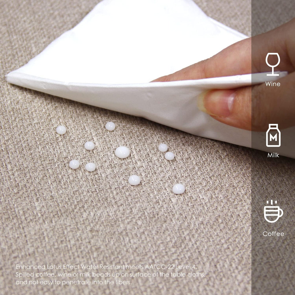 Rectangle Tablecloth Washable Wrinkle Resistant and Water Proof Table Cloth Decorative Linen Fabric 