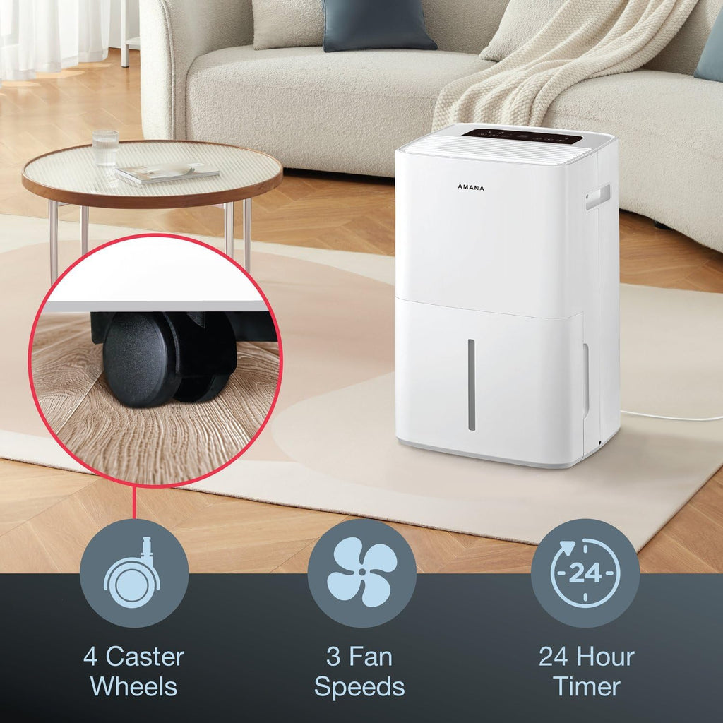 50-Pint Portable Dehumidifier with Pump for Basement, Garage, Living Room, Attic, 115V, with Auto-Shutoff and Timer