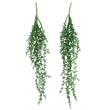 Artificial Hanging Succulent Plants - 2 Pack String of Pearls Plant Artificial Hanging Plants Unpotted Fake Plants