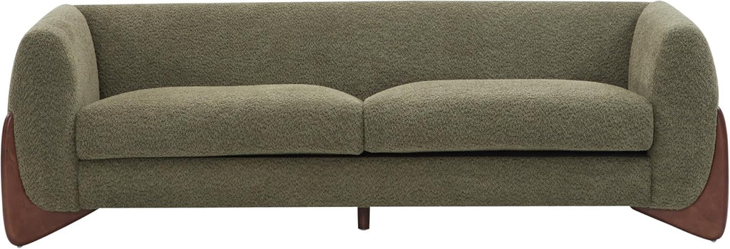 82 Inches Sofa Couch, Cozy Boucle Upholstered 3-Seater Sofa, Wood Frame Couch