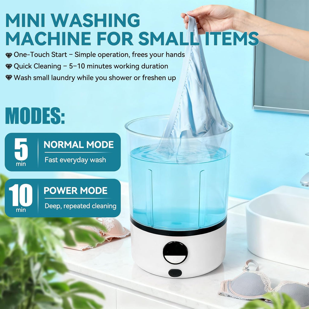 Portable Mini Washing Machine for Underwear & Baby Clothes, Compact, Lightweight Washer for Small Laundry, Apartments