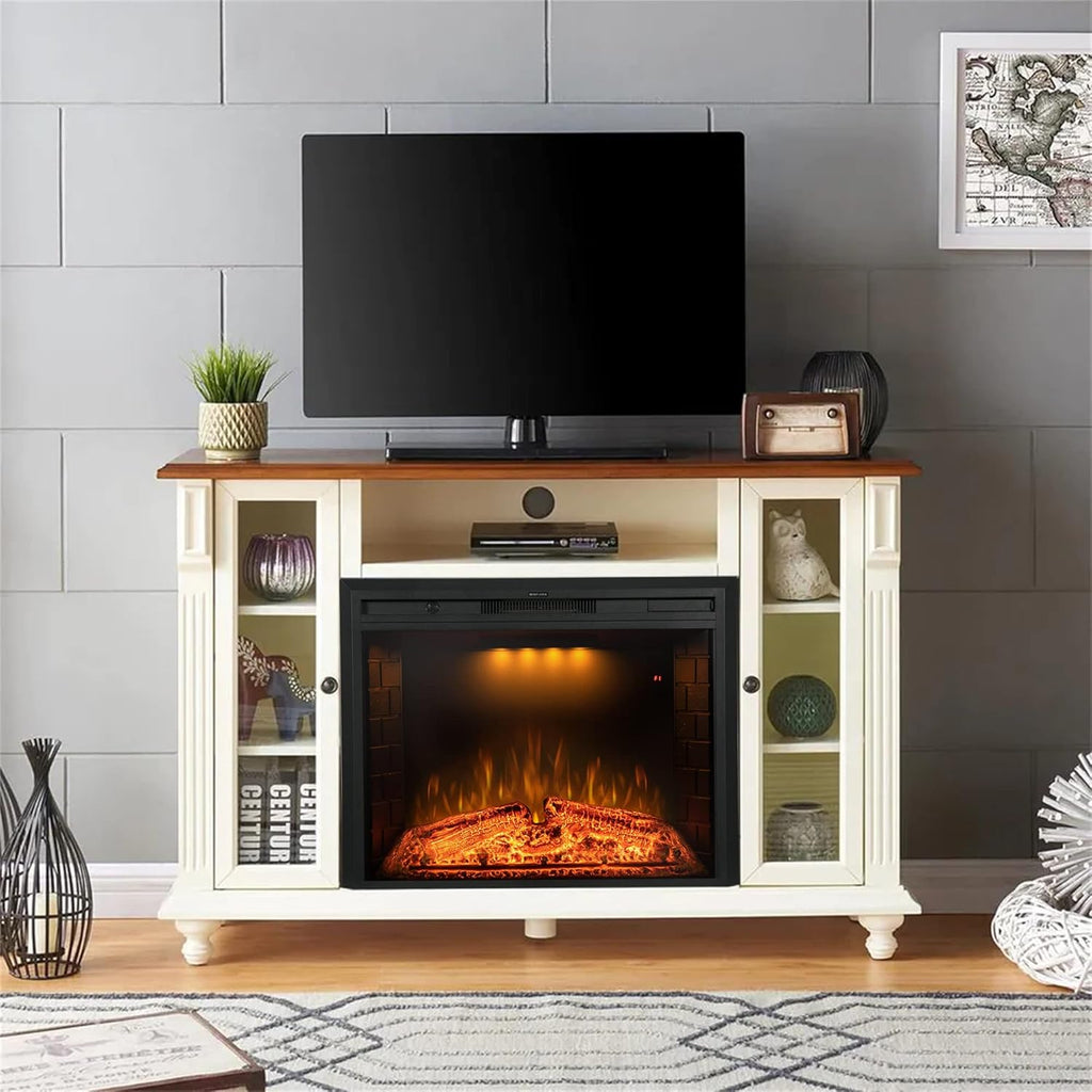 36'' Electric Fireplace Inserts, Recessed & Built in Wall Electric Fireplace Heater with Fire Crackling Sound