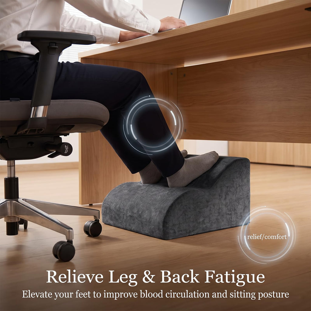 Foot Rest for Under Desk at Work, 2-Step Foam Foot Stool, Washable