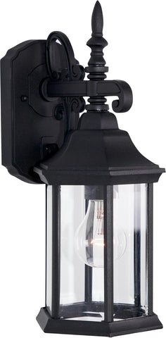 Devonshire Outdoor Light Fixture, 14 Inch Exterior Wall Lantern Sconce for Front Door, Patio and Porch, Black, 2961-BK