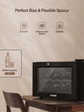 8 Bottles Countertop Wine Fridge, Small Wine Fridge with Double Glass Doors, LED