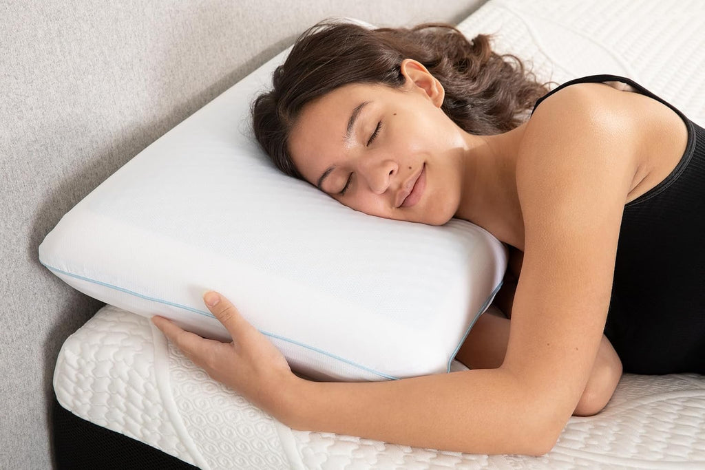 Cooling Pillow for Sleeping, Standard Size Cooling Memory Foam Pillow for Hot Sleepers, Reversible Ergonomic Design