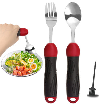 Adaptive Utensils Weighted Spoon Fork Set for Hand Tremors, Parkinson's & Arthritis