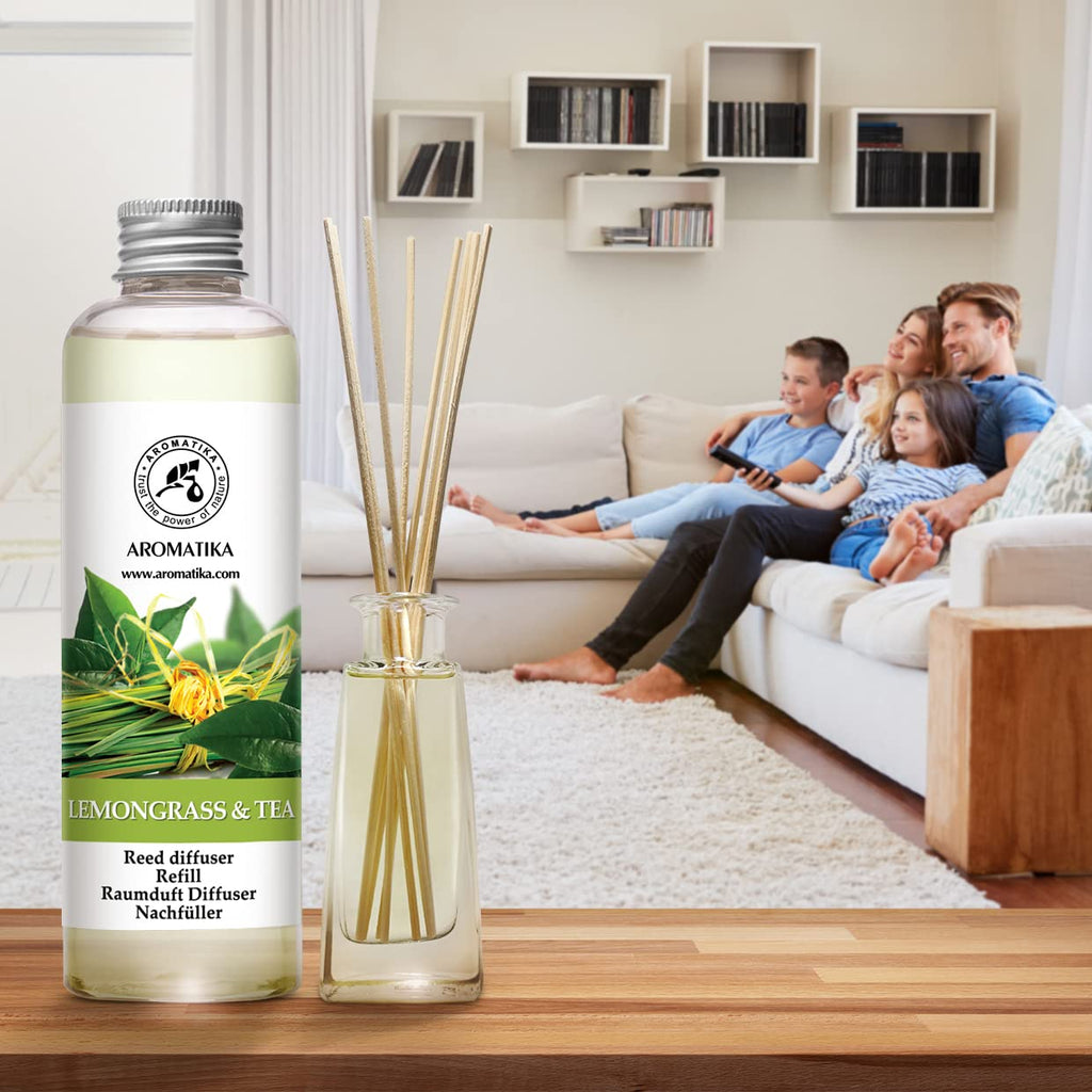 Reed Diffuser Refill Lemongrass - Tea 6.8 Fl Oz - Scented Diffuser - Room Diffuser Refill with Scent - Room Freshener