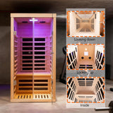 Smart APP Control 1 Person Ultra Low EMF (0-5mG) Far Infrared Sauna for Home