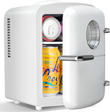 Mini Fridge, 4L Capacity/6 Cans Portable Cooler and Warmer Compact Refrigerator, for Bedroom,Car,Office and Dorm
