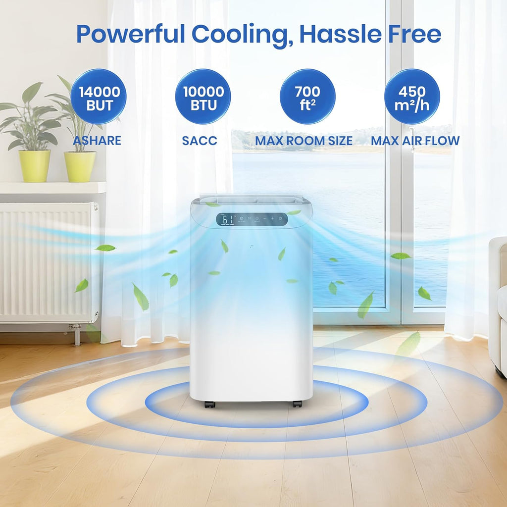 14000 BTU Portable Air Conditioners for Room Cooling up to 700 Sq. Ft, 3-IN