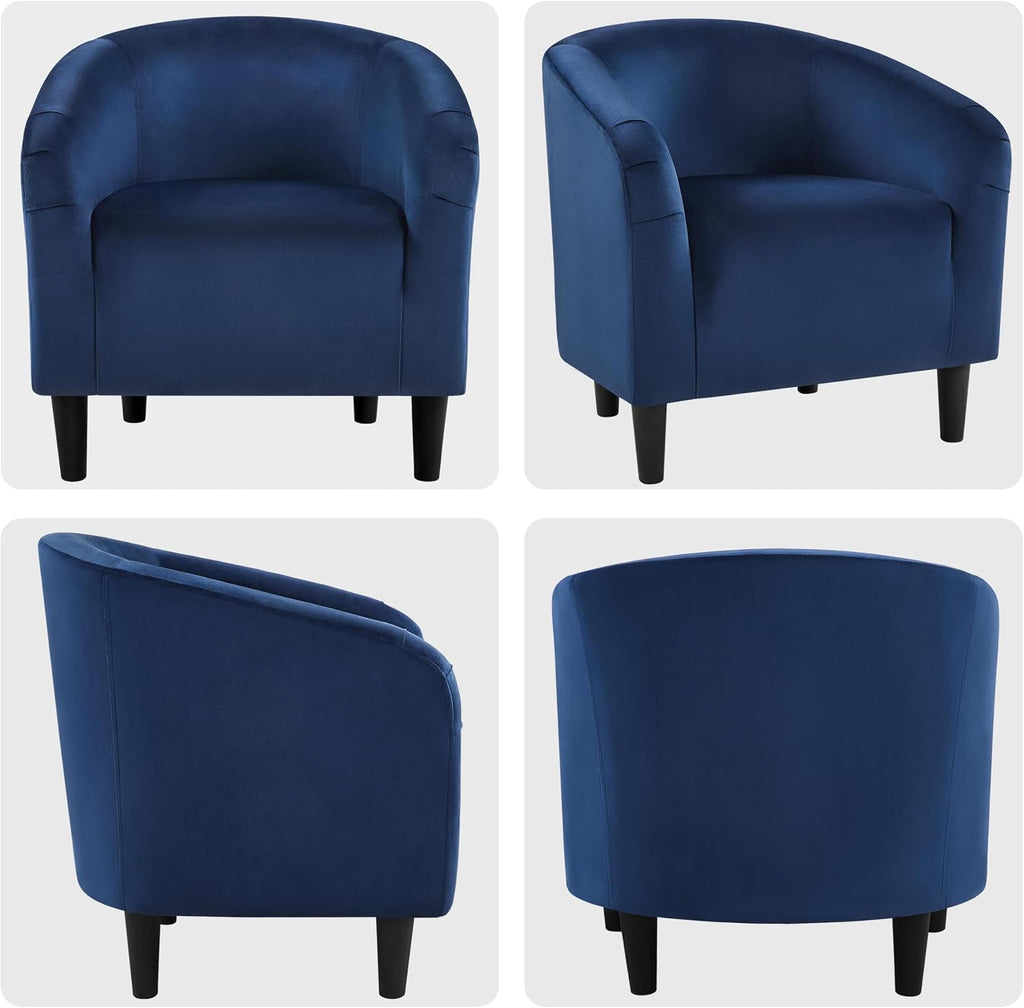 Velvet Accent Chair Set of 2, Barrel Chair , Modern Club Chair with Soft Padded Seat and Sturdy Legs Waiting Room