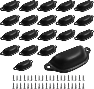 20pcs Antique Cup Drawer Pulls, Black Bin Cup Pulls Knobs, Cabinet Pull Handles , Furniture (3.8 Inch Length, 3.3 Inch