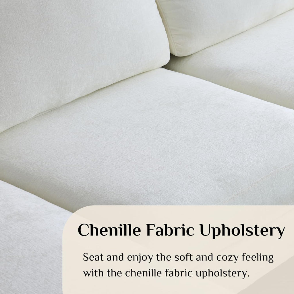 Karl home U-Shape Sectional Sofa Couch 111" Modern 4-Seat Sofa with Chaises Chenille Fabric Upholstered Covertible