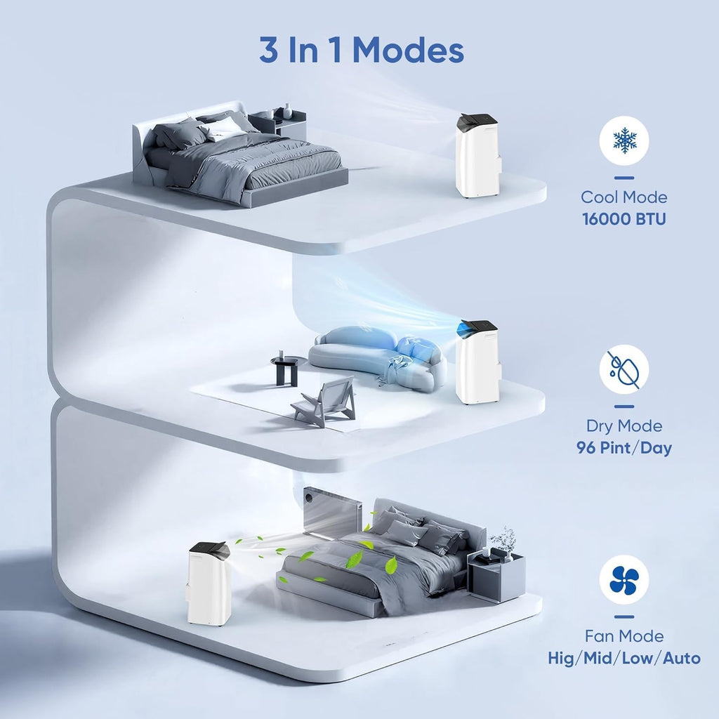 16,000 BTU Inverter Portable Air Conditioner with Remote