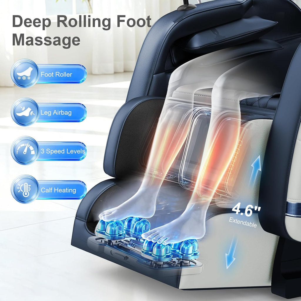 2026 SL Track Massage Chair Full Body, Zero Gravity Recliner | 12 Fix Rollers, 8 Airbags, 15 Auto Programs, Foot
