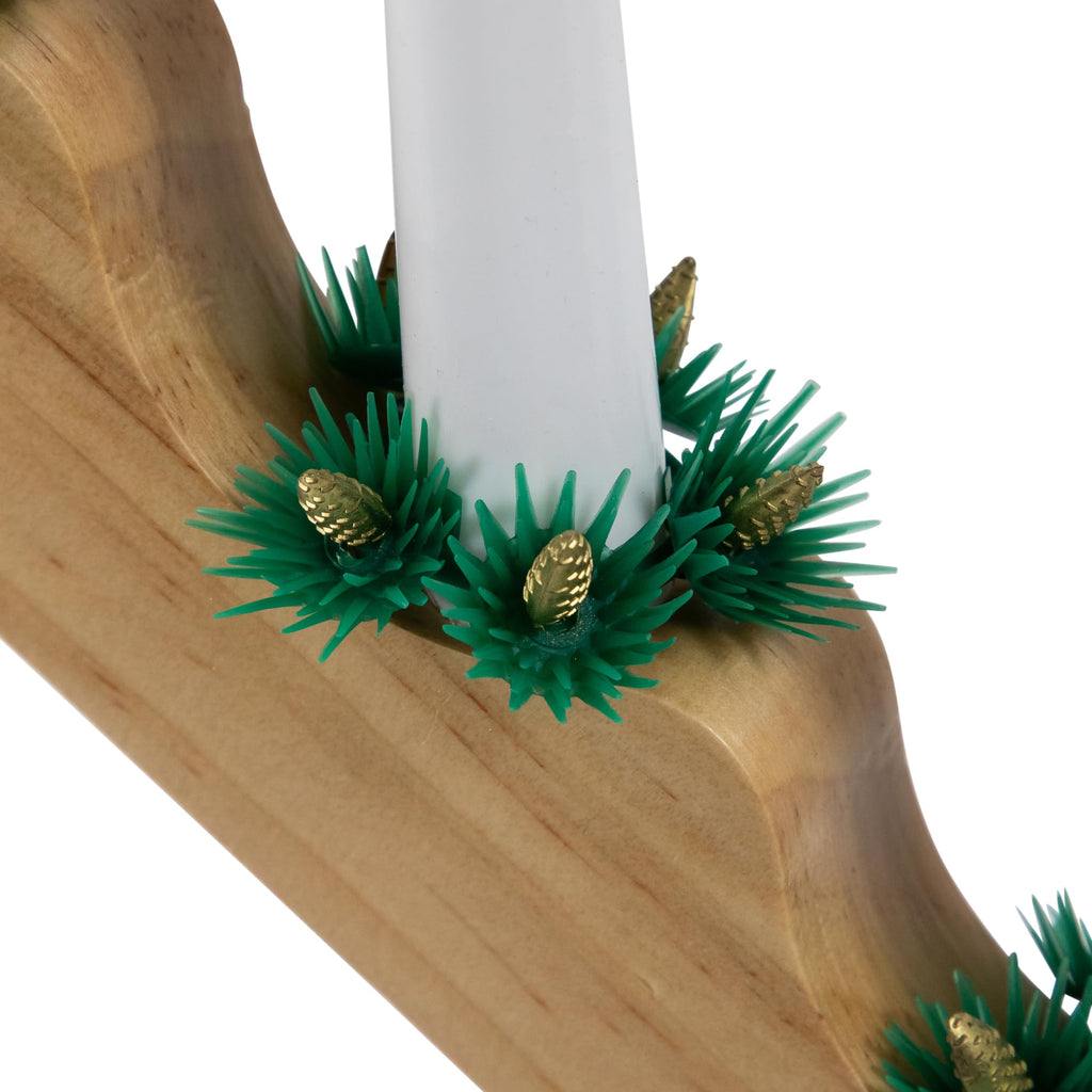 LED Lighted Christmas Candelabra Bridge - 13" - Wood