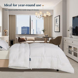 Queen Comforter, White Goose Down Bed Comforter Queen,All Season Ultra Soft 100% Cotton Luxury Hotel