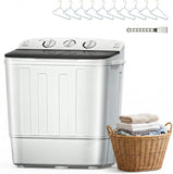 Portable Washing Machine, 18lbs Compact Laundry Washer, Free Drying Rack & 10 Hangers, 11lbs Wash & 7lbs Spin Dry