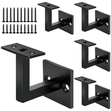 5 Pack 304 Stainless Steel Handrail Bracket for Staircase, Square Stair Railing Bracket