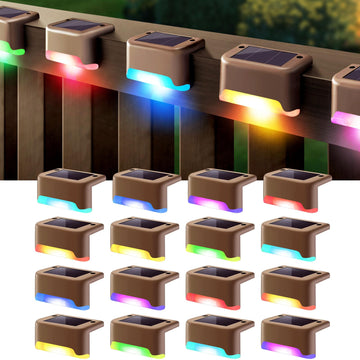 16 Pack Solar Deck Lights Outdoor Waterproof Color Changing LED