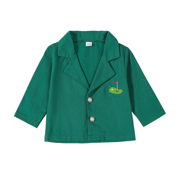 Kid Toddler Baby Boy Golf Outfit Golf Embroidery T-Shirt Quarter Zipper Short Sleeve Collared Shirt Top Coat Clothes