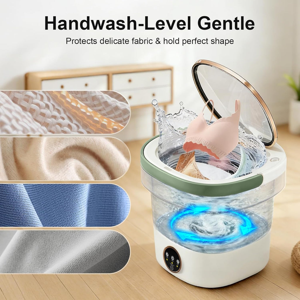 Portable Washing Machine - 20L Mini Foldable Washer with Spin Basket, 3 Cleaning Modes & Deep Cleaning for Small