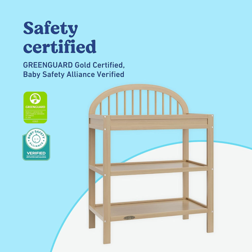 Changing Table with Water-Resistant Changing Pad, Driftwood | GREENGUARD Gold Certified Nursery Changing