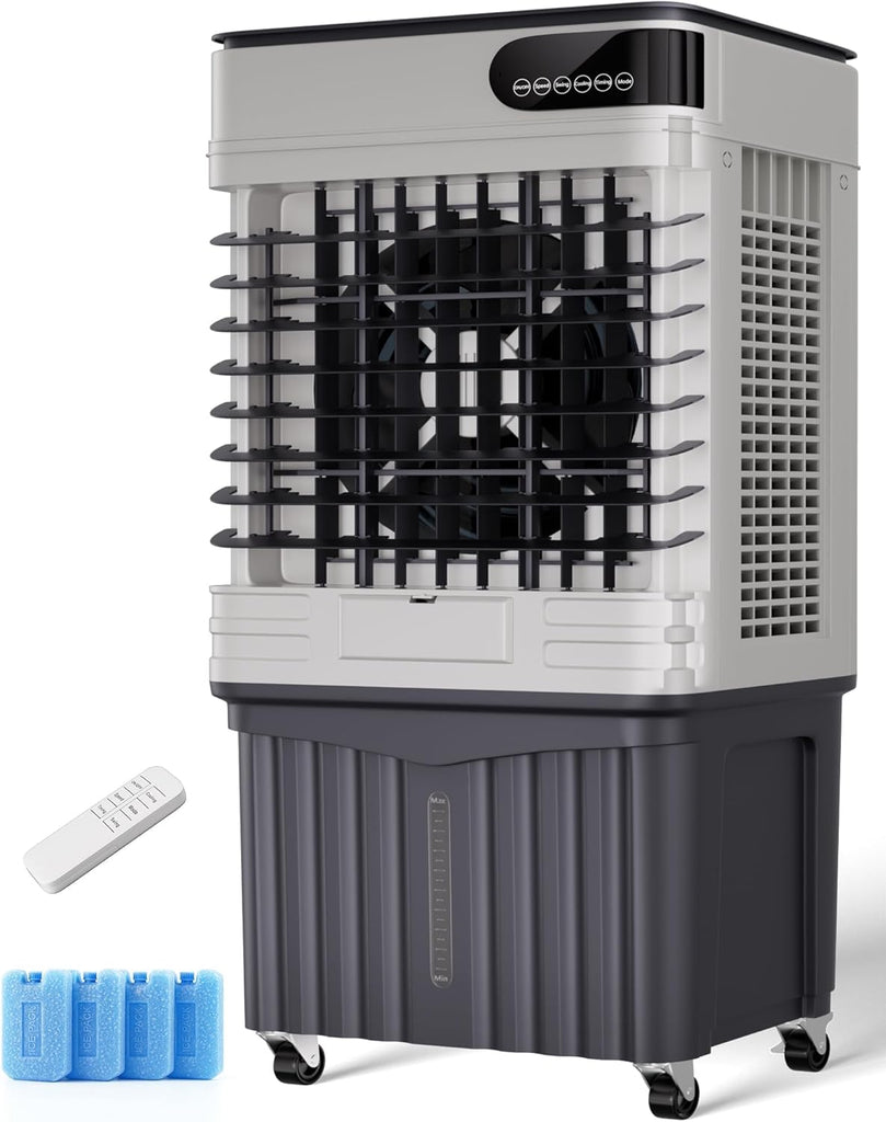 Swamp Cooler, 36 Inch Evaporative Air Cooler with 8 Gal Water Tank, 2500 CFM, 120° Oscillation, 3 Modes & 3 Speeds