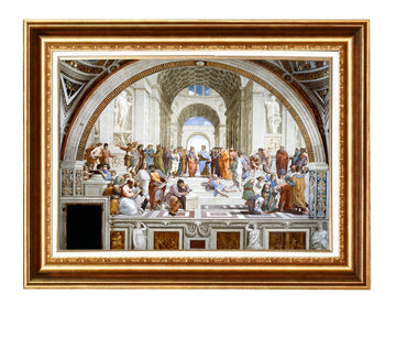 The School of Athens By Raphael Oil Painting Reproduction Giclee Wall Art Canvas Prints Framed Size: 28" x 35"