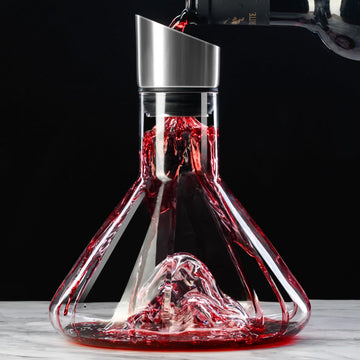 Iceberg Wine Decanter with Aerator Filter, Red Wine Carafe, 51oz Wine Decanter Set with Lid, Wine Gifts for