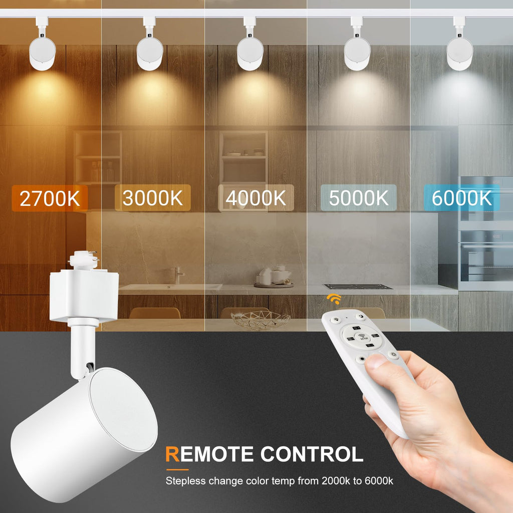 Dimmable Plug in Track Lighting with Remote, 8-Light White