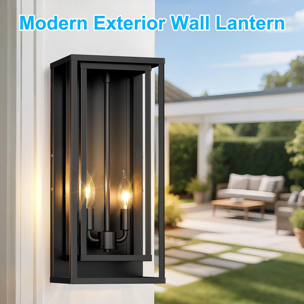 Large Outdoor Wall Lanterns, 18" Exterior Waterproof Rectangular Sconce