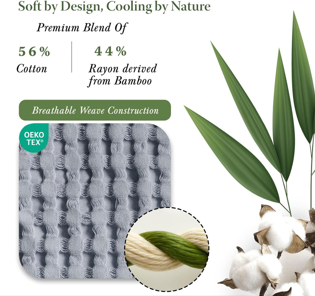 Cooling Waffle Blanket King | Breathable, Lightweight and Cooling | Made from Rayon Derived from Bamboo | Waffle