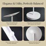 LED Torchiere Floor Lamp, 3200LM, 71" Tall Modern Torchiere Lamp in Pearl White, Stepless Dimming