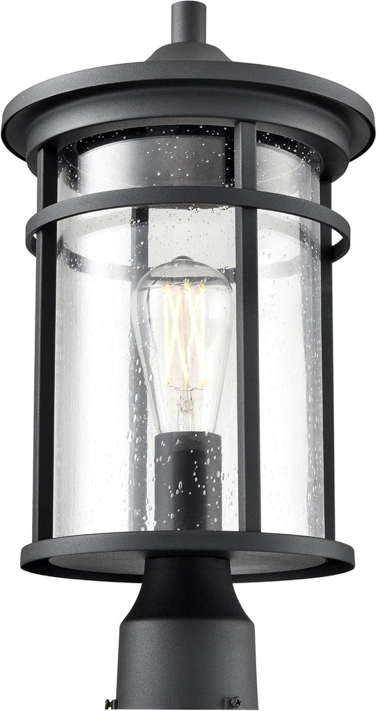 Namath 1-Light Outdoor Post Lantern in Textured Black Finish