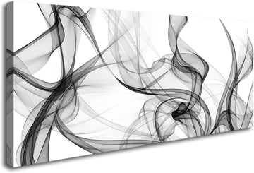 FC3850 Abstract Wall Art Light Streak Black and White Abstract Line Canvas Wall Art Bedroom Bathroom Office Wall Decor
