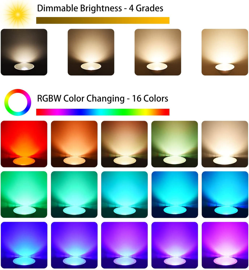 Multicolor LED Par38 Flood Light Bulb Outdoor Waterproof, RGB + Warm White | 3000K 1800LM, 30W=90W, Color Changing