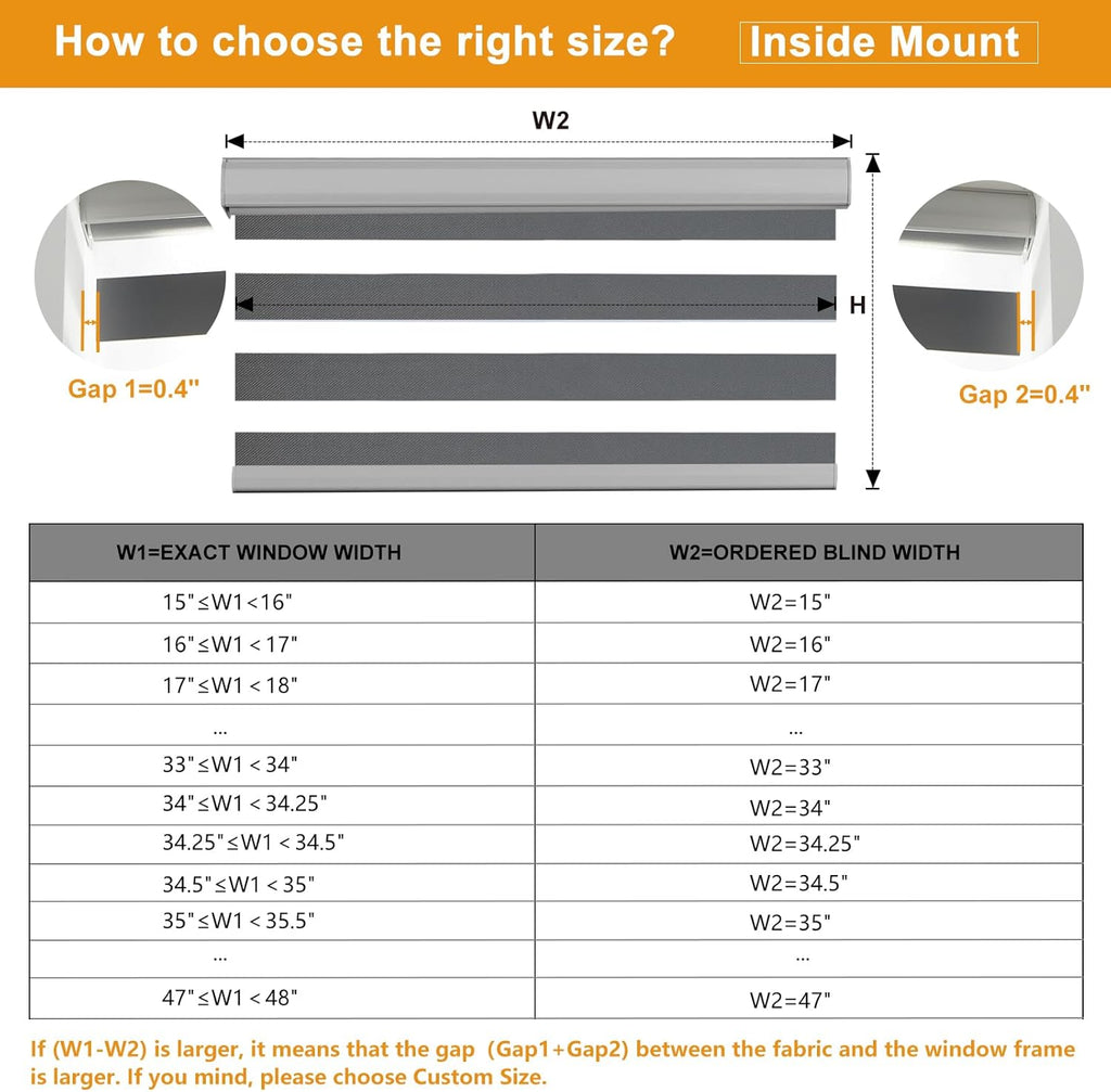 Cordless Zebra Blinds for Windows Free-Stop Roller Windows Shades (34" W X 72" H, Grey) Dual Layer Light Control for Day and Night, Light Filtering Sheer Shades for Home, Easy to Install