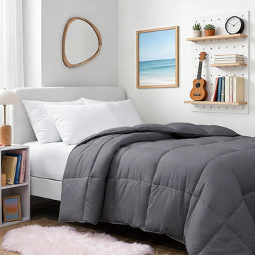 Full Comforter, All Season Down Alternative Gray Duvet Insert