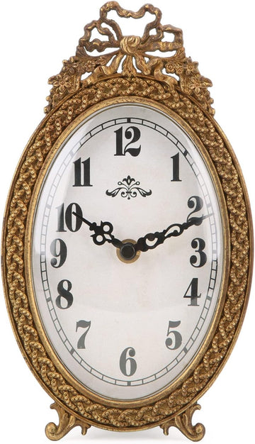 HOME Gold Table Clock Silent Non-Ticking