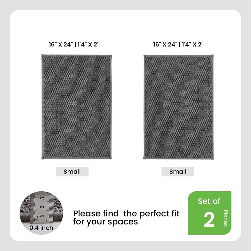 Bath Mat Set 2 Piece, Th Rugs Non Slip Washable Quick Dry | Non Slip Quick Dry Soft Absorbent Thin Low Pile Bathroom