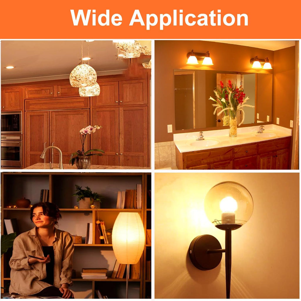 G16.5 LED Bulb 60w Dimmable 2700k Warm White 5W 120V, 3 Pack High Output Led G16.5 Clear Globe Bulb, No Flicker G
