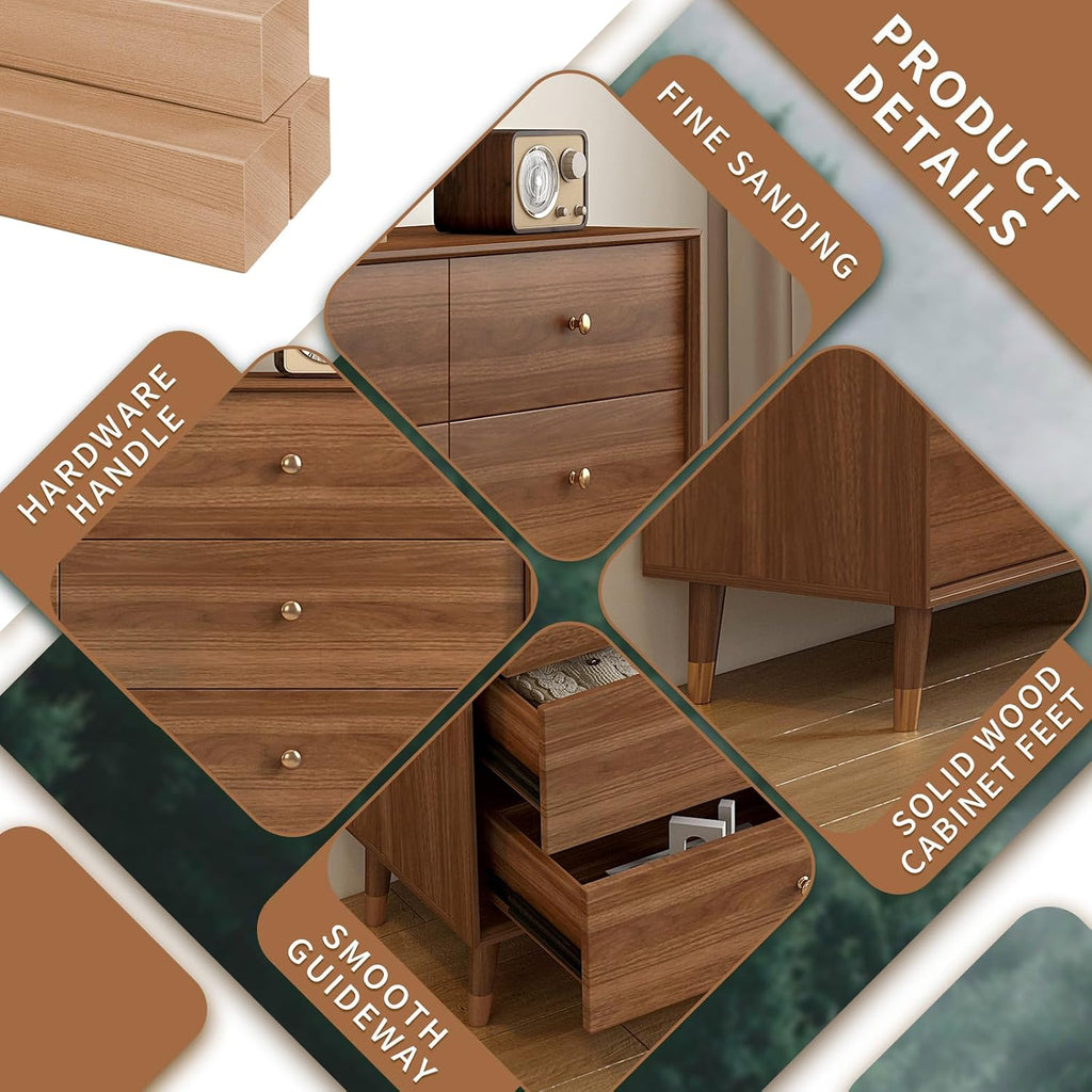 6-Drawer Dresser, Solid Wood Frame, Sturdy and Spacious Design, Modern Bedroom Storage Organizer, Multi-Functional