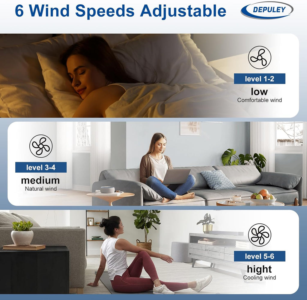 52 Inch 3 Blade Outdoor Fans for Patios - White Ceiling Fan No Light Indoor Remote Control Ultra Quiet DC Motor Reversible 6 Speed Timer